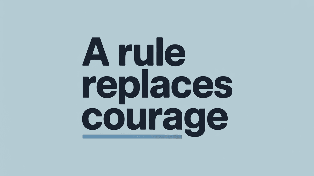 A Rule Replaces Courage